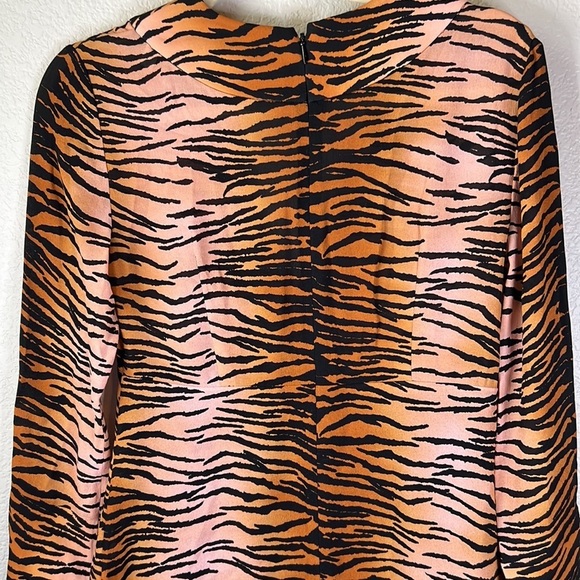 A.L.C. Brinkley Leopard Animal Print Fit And Flare Silk Mini Dress Size 2 - Picture 8 of 12